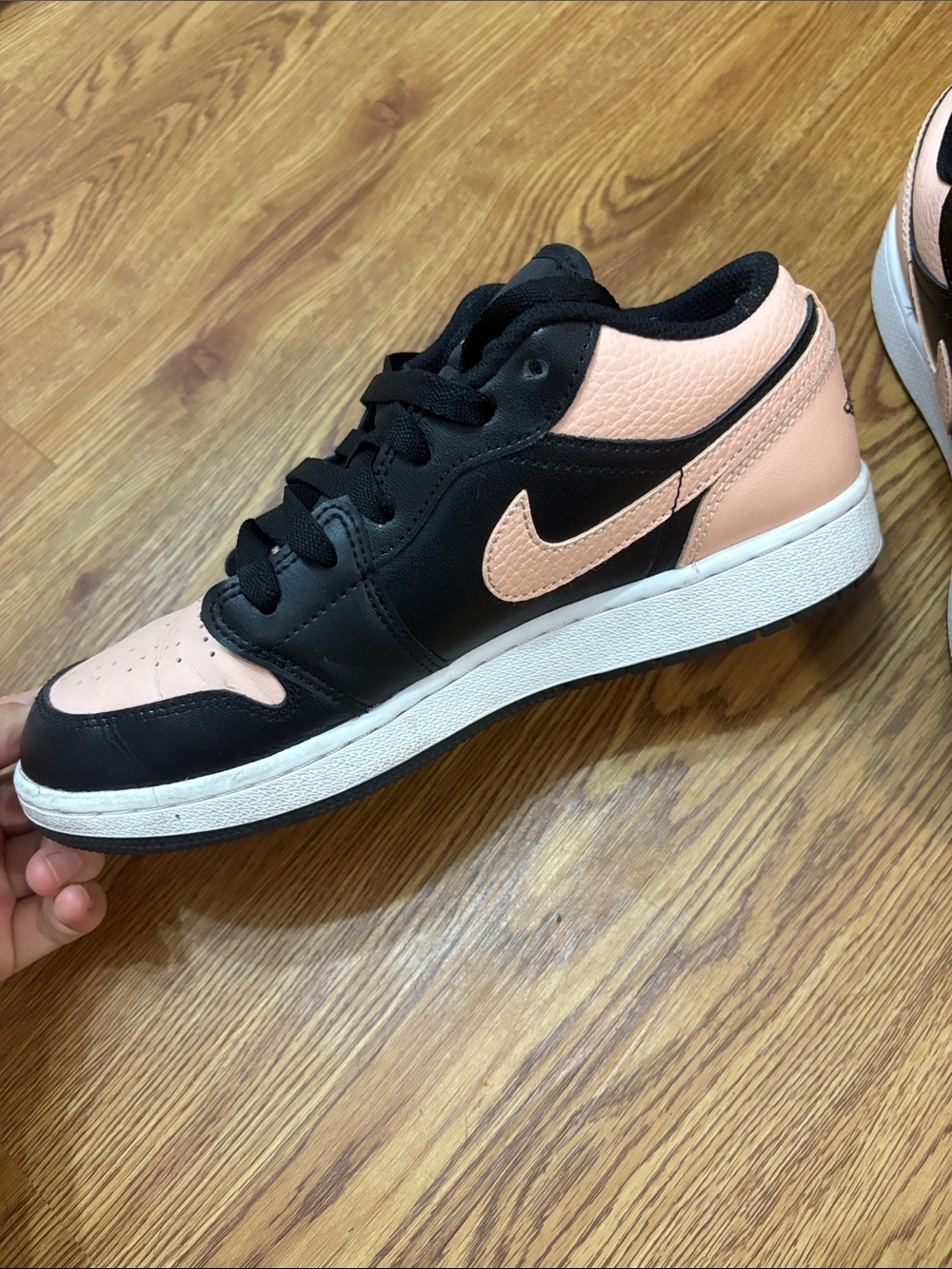 Jordan Black and Light Pink Low-Top Sneakers - Picture 3 of 7